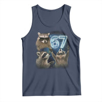 Funny 67 Raccoon Meme Tank Top Howling at The Moon Funny Six Seven Weird Cursed - Wonder Print Shop