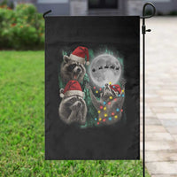 3 Raccoons Howling At Moon Christmas Garden Flag Funny Weird Cursed Meme - Wonder Print Shop