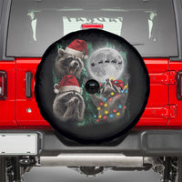 3 Raccoons Howling At Moon Christmas Spare Tire Cover Funny Weird Cursed Meme - Wonder Print Shop