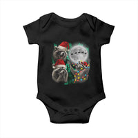 3 Raccoons Howling At Moon Christmas Baby Onesie Funny Weird Cursed Meme - Wonder Print Shop