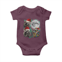 3 Raccoons Howling At Moon Christmas Baby Onesie Funny Weird Cursed Meme - Wonder Print Shop