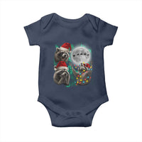 3 Raccoons Howling At Moon Christmas Baby Onesie Funny Weird Cursed Meme - Wonder Print Shop