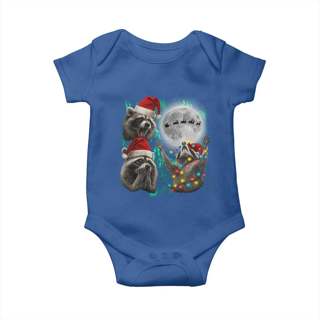 3 Raccoons Howling At Moon Christmas Baby Onesie Funny Weird Cursed Meme - Wonder Print Shop