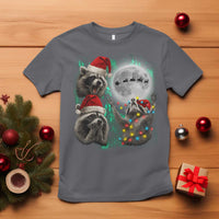 3 Raccoons Howling At Moon Christmas T Shirt Funny Weird Cursed Meme - Wonder Print Shop