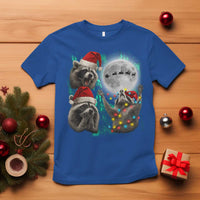 3 Raccoons Howling At Moon Christmas T Shirt Funny Weird Cursed Meme - Wonder Print Shop