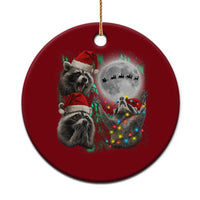 3 Raccoons Howling At Moon Christmas Ceramic Ornament Funny Weird Cursed Meme - Wonder Print Shop