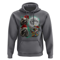 3 Raccoons Howling At Moon Christmas Hoodie Funny Weird Cursed Meme - Wonder Print Shop