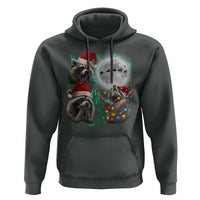 3 Raccoons Howling At Moon Christmas Hoodie Funny Weird Cursed Meme - Wonder Print Shop
