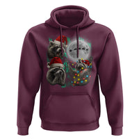 3 Raccoons Howling At Moon Christmas Hoodie Funny Weird Cursed Meme - Wonder Print Shop