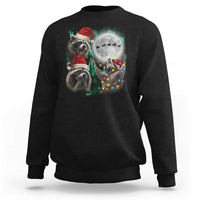 3 Raccoons Howling At Moon Christmas Sweatshirt Funny Weird Cursed Meme - Wonder Print Shop