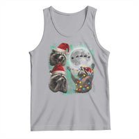 3 Raccoons Howling At Moon Christmas Tank Top Funny Weird Cursed Meme - Wonder Print Shop