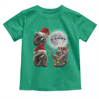 3 Raccoons Howling At Moon Christmas Toddler T Shirt Funny Weird Cursed Meme - Wonder Print Shop