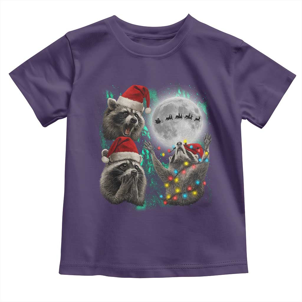 3 Raccoons Howling At Moon Christmas Toddler T Shirt Funny Weird Cursed Meme - Wonder Print Shop