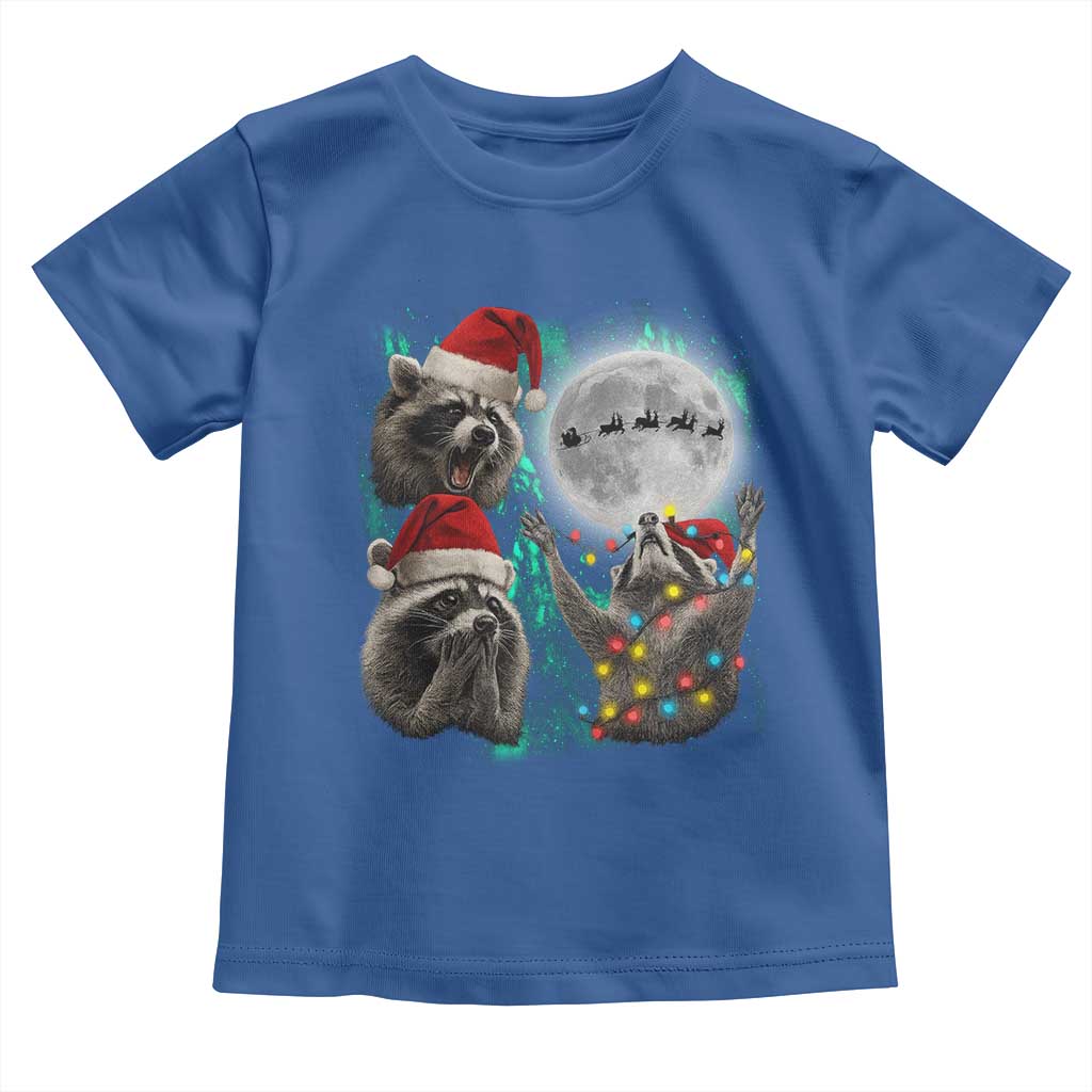 3 Raccoons Howling At Moon Christmas Toddler T Shirt Funny Weird Cursed Meme - Wonder Print Shop
