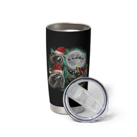 3 Raccoons Howling At Moon Christmas Tumbler Cup Funny Weird Cursed Meme - Wonder Print Shop