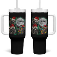 3 Raccoons Howling At Moon Christmas Tumbler With Handle Funny Weird Cursed Meme - Wonder Print Shop
