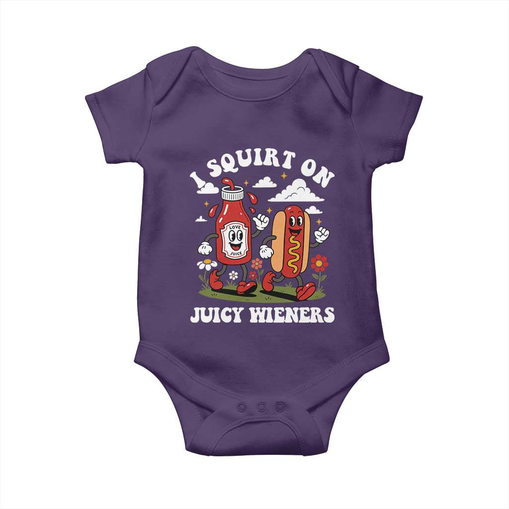I Squirt On Juicy Wieners Baby Onesie Inappropriate Raunchy Humor - Wonder Print Shop