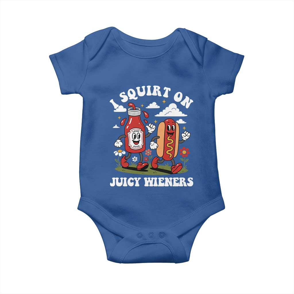 I Squirt On Juicy Wieners Baby Onesie Inappropriate Raunchy Humor - Wonder Print Shop