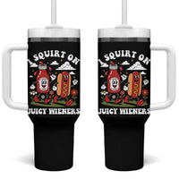 I Squirt On Juicy Wieners Tumbler With Handle Inappropriate Raunchy Humor - Wonder Print Shop