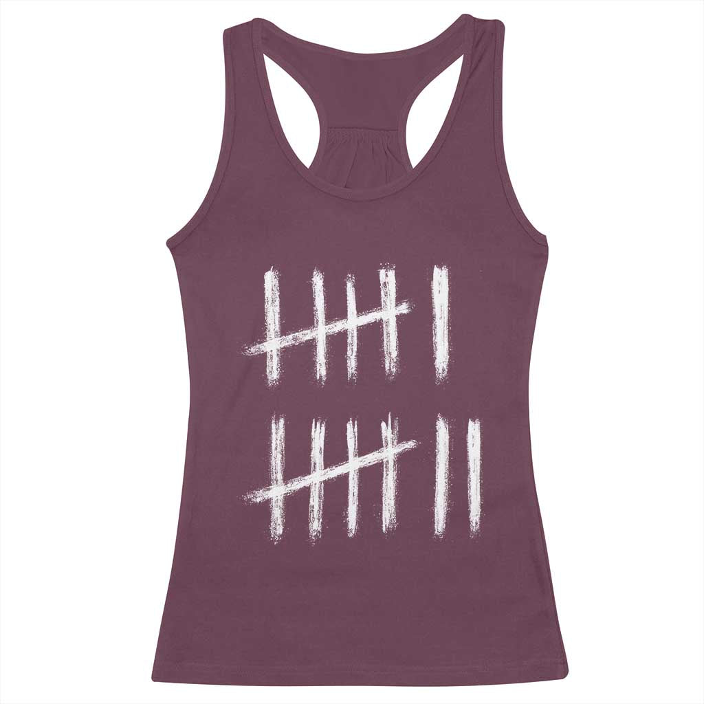 Funny Six Seven 67 Meme Racerback Tank Top Tally Marks 6 7 Numbers Gen Alpha Slang - Wonder Print Shop