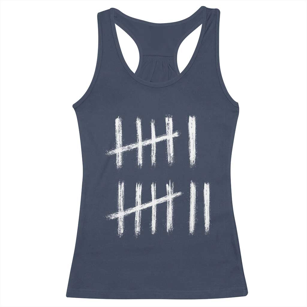 Funny Six Seven 67 Meme Racerback Tank Top Tally Marks 6 7 Numbers Gen Alpha Slang - Wonder Print Shop