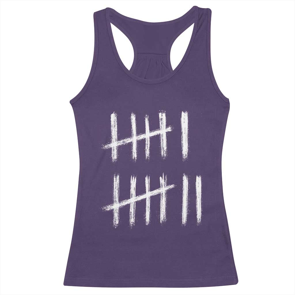 Funny Six Seven 67 Meme Racerback Tank Top Tally Marks 6 7 Numbers Gen Alpha Slang - Wonder Print Shop