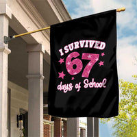 I Survived 67 Days Of School Garden Flag Funny Six Seven Teachers Students Meme Pink - Wonder Print Shop