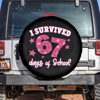 I Survived 67 Days Of School Spare Tire Cover Funny Six Seven Teachers Students Meme Pink - Wonder Print Shop