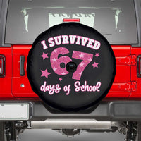 I Survived 67 Days Of School Spare Tire Cover Funny Six Seven Teachers Students Meme Pink - Wonder Print Shop