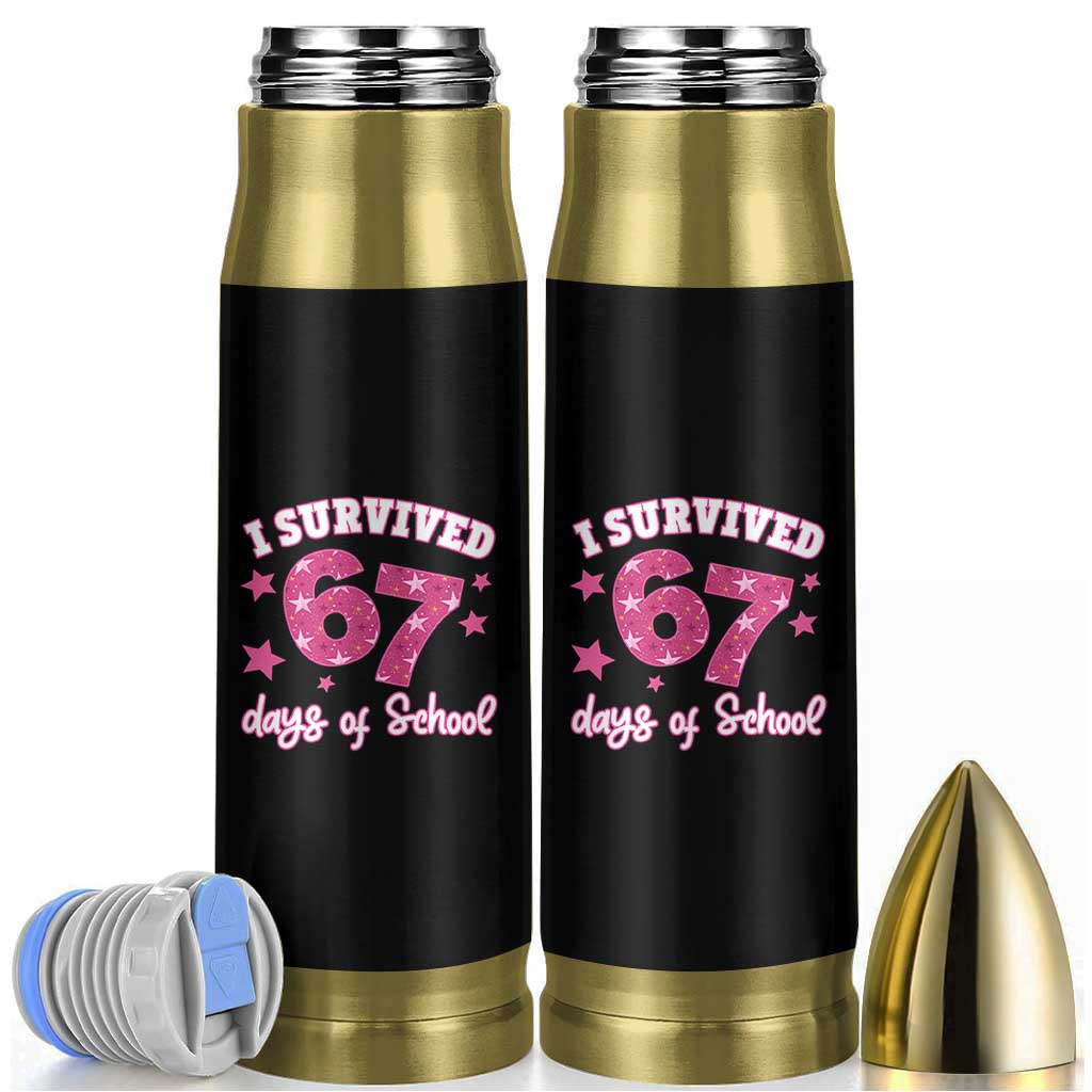I Survived 67 Days Of School Bullet Tumbler Funny Six Seven Teachers Students Meme Pink - Wonder Print Shop