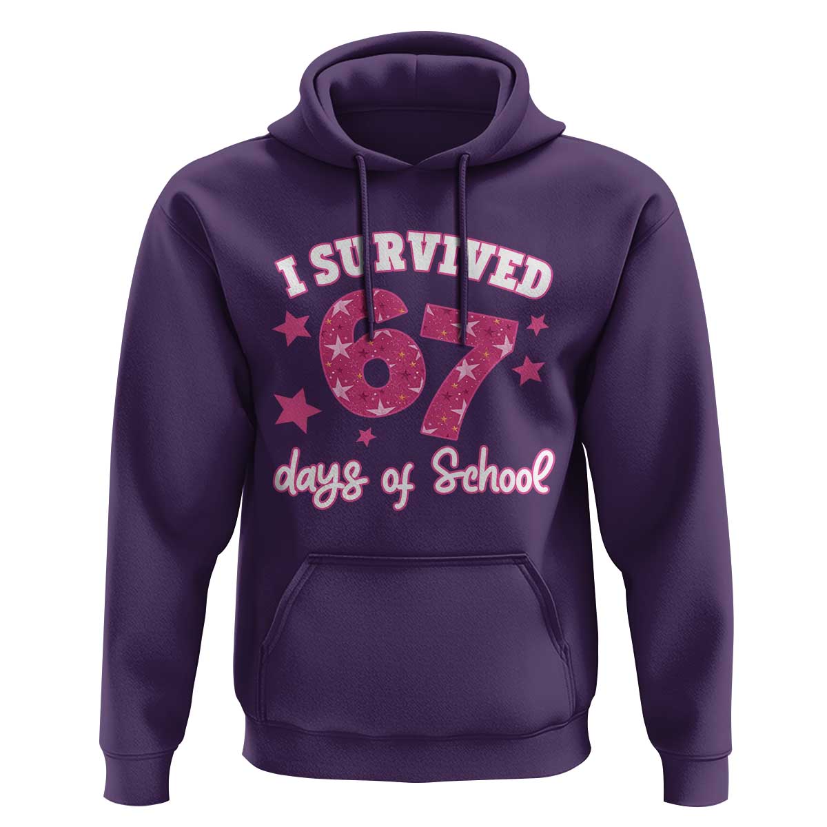 I Survived 67 Days Of School Hoodie Funny Six Seven Teachers Students Meme Pink - Wonder Print Shop