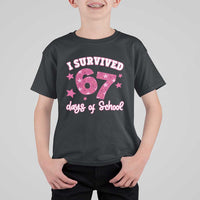 I Survived 67 Days Of School T Shirt For Kid Funny Six Seven Teachers Students Meme Pink - Wonder Print Shop