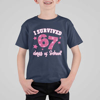 I Survived 67 Days Of School T Shirt For Kid Funny Six Seven Teachers Students Meme Pink - Wonder Print Shop