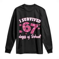 I Survived 67 Days Of School Long Sleeve Shirt Funny Six Seven Teachers Students Meme Pink - Wonder Print Shop