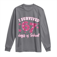 I Survived 67 Days Of School Long Sleeve Shirt Funny Six Seven Teachers Students Meme Pink - Wonder Print Shop
