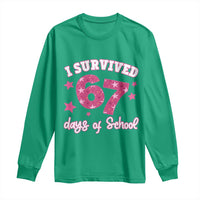 I Survived 67 Days Of School Long Sleeve Shirt Funny Six Seven Teachers Students Meme Pink - Wonder Print Shop