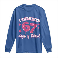 I Survived 67 Days Of School Long Sleeve Shirt Funny Six Seven Teachers Students Meme Pink - Wonder Print Shop