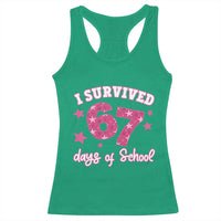 I Survived 67 Days Of School Racerback Tank Top Funny Six Seven Teachers Students Meme Pink - Wonder Print Shop