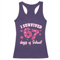 I Survived 67 Days Of School Racerback Tank Top Funny Six Seven Teachers Students Meme Pink - Wonder Print Shop