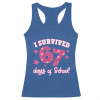 I Survived 67 Days Of School Racerback Tank Top Funny Six Seven Teachers Students Meme Pink - Wonder Print Shop