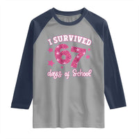 I Survived 67 Days Of School Raglan Shirt Funny Six Seven Teachers Students Meme Pink - Wonder Print Shop