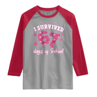 I Survived 67 Days Of School Raglan Shirt Funny Six Seven Teachers Students Meme Pink - Wonder Print Shop
