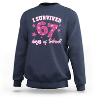 I Survived 67 Days Of School Sweatshirt Funny Six Seven Teachers Students Meme Pink - Wonder Print Shop