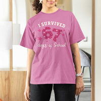 I Survived 67 Days Of School T Shirt For Women Funny Six Seven Teachers Students Meme Pink - Wonder Print Shop