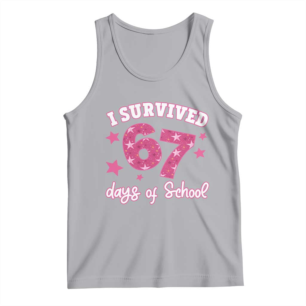 I Survived 67 Days Of School Tank Top Funny Six Seven Teachers Students Meme Pink - Wonder Print Shop