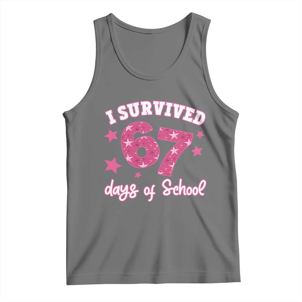 I Survived 67 Days Of School Tank Top Funny Six Seven Teachers Students Meme Pink - Wonder Print Shop