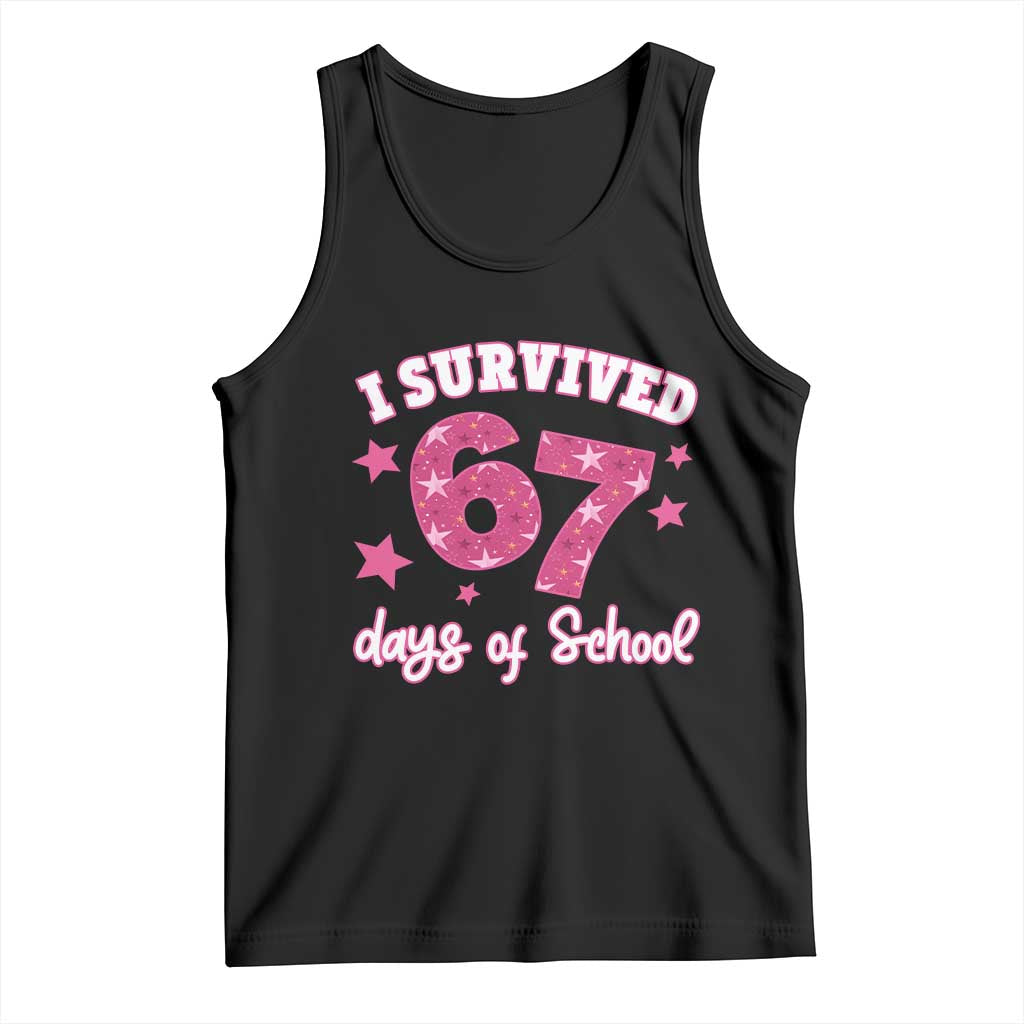 I Survived 67 Days Of School Tank Top Funny Six Seven Teachers Students Meme Pink - Wonder Print Shop