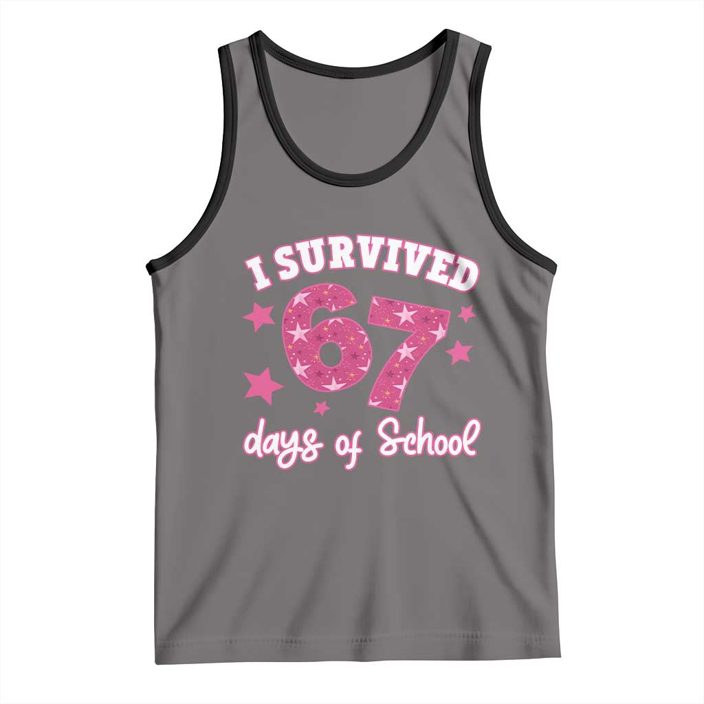 I Survived 67 Days Of School Tank Top Funny Six Seven Teachers Students Meme Pink - Wonder Print Shop