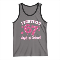 I Survived 67 Days Of School Tank Top Funny Six Seven Teachers Students Meme Pink - Wonder Print Shop
