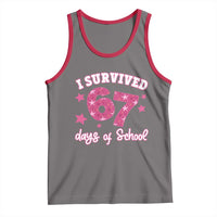 I Survived 67 Days Of School Tank Top Funny Six Seven Teachers Students Meme Pink - Wonder Print Shop